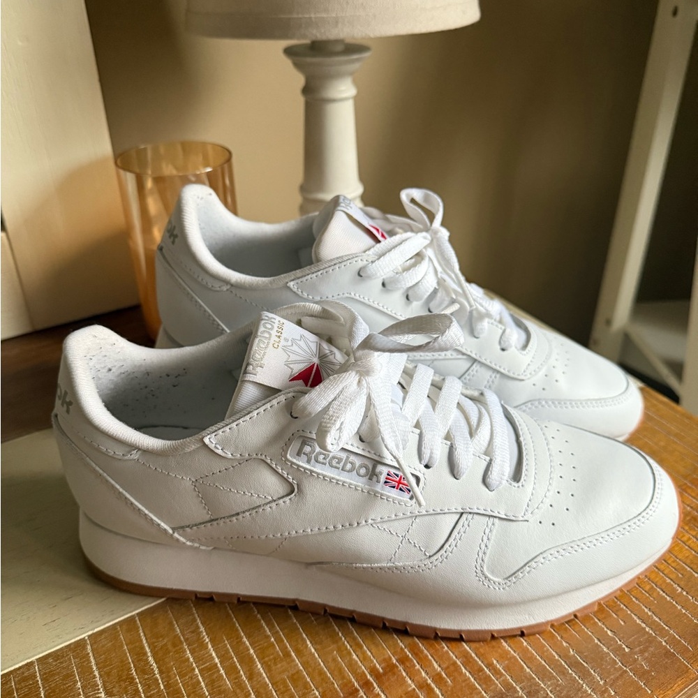 Reebok White Leather Men's Classic Sneakers